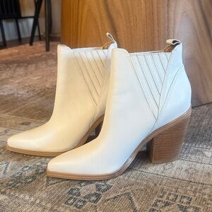 Marc Fisher Cream Ankle Boots